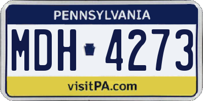 PA license plate MDH4273