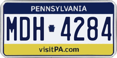 PA license plate MDH4284