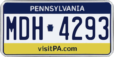 PA license plate MDH4293