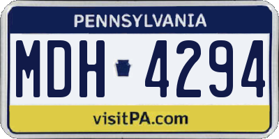 PA license plate MDH4294