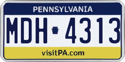 PA license plate MDH4313