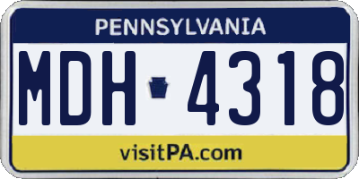 PA license plate MDH4318