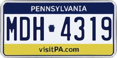 PA license plate MDH4319
