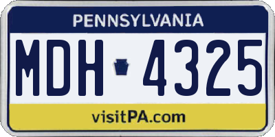 PA license plate MDH4325
