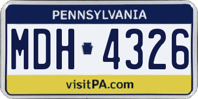 PA license plate MDH4326