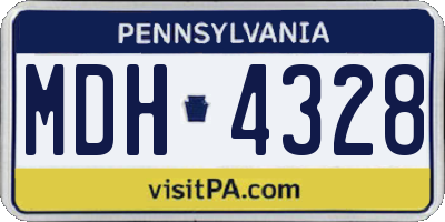 PA license plate MDH4328