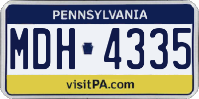 PA license plate MDH4335