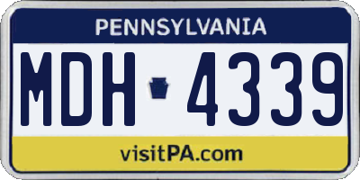 PA license plate MDH4339