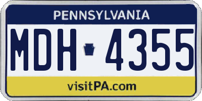 PA license plate MDH4355