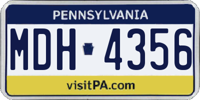 PA license plate MDH4356