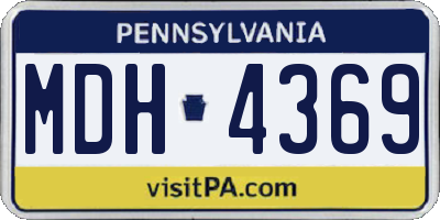 PA license plate MDH4369