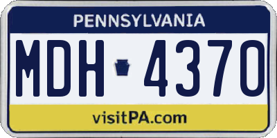 PA license plate MDH4370