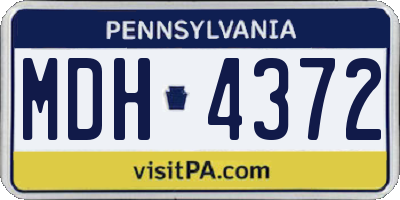 PA license plate MDH4372