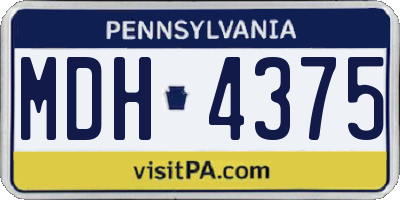 PA license plate MDH4375