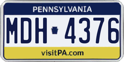 PA license plate MDH4376