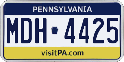 PA license plate MDH4425
