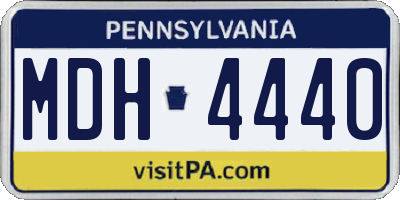 PA license plate MDH4440