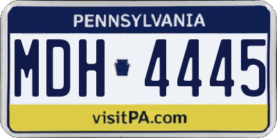 PA license plate MDH4445