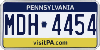 PA license plate MDH4454