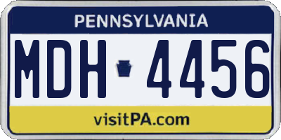 PA license plate MDH4456