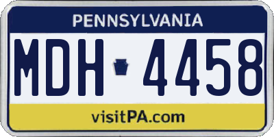 PA license plate MDH4458