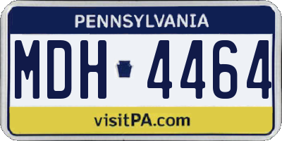 PA license plate MDH4464