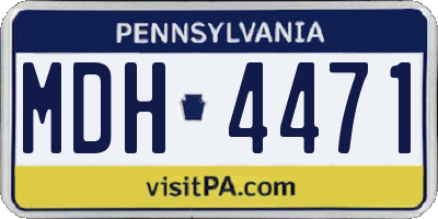 PA license plate MDH4471