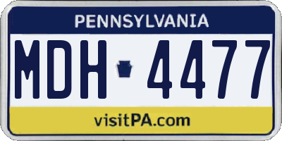 PA license plate MDH4477