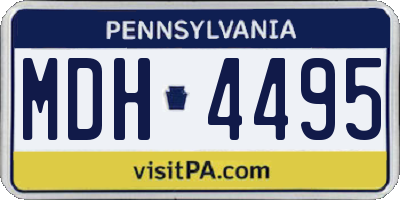 PA license plate MDH4495