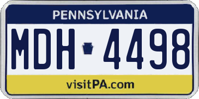 PA license plate MDH4498