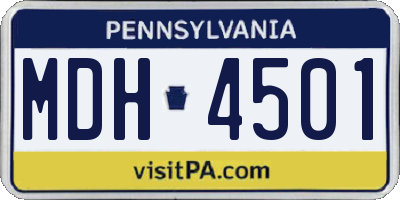 PA license plate MDH4501
