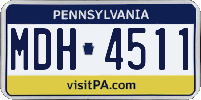 PA license plate MDH4511