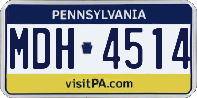 PA license plate MDH4514