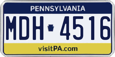 PA license plate MDH4516