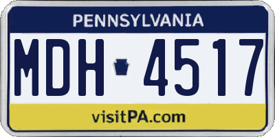 PA license plate MDH4517