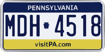 PA license plate MDH4518