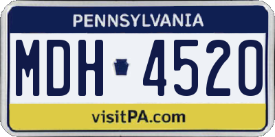 PA license plate MDH4520