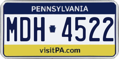 PA license plate MDH4522