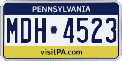 PA license plate MDH4523
