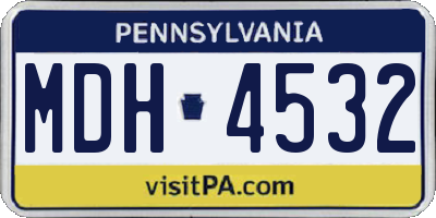 PA license plate MDH4532
