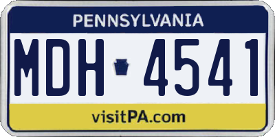 PA license plate MDH4541