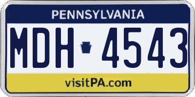 PA license plate MDH4543