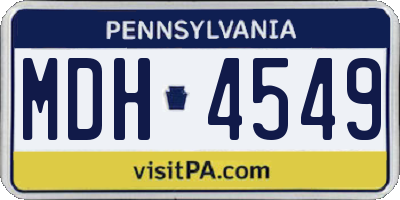 PA license plate MDH4549