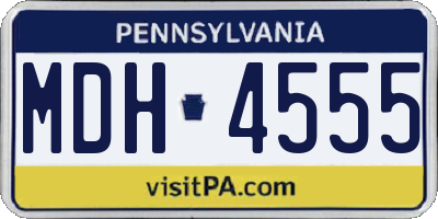 PA license plate MDH4555