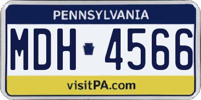 PA license plate MDH4566