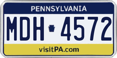 PA license plate MDH4572