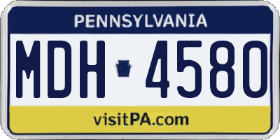 PA license plate MDH4580