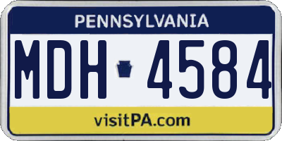 PA license plate MDH4584