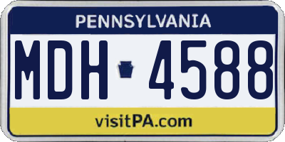 PA license plate MDH4588