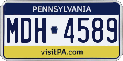 PA license plate MDH4589